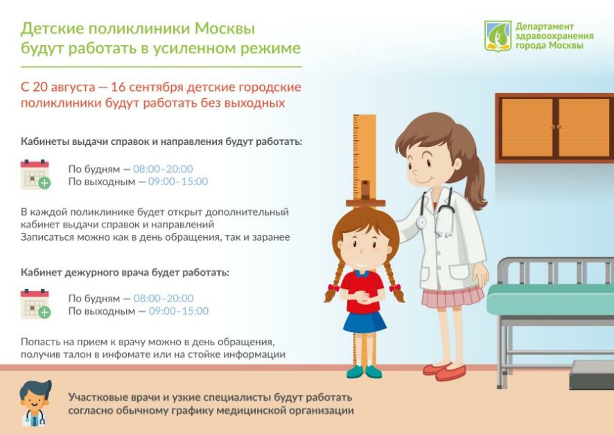 Детские поликлиники Департамента здравоохранения Москвы переходят на усиленный режим работы