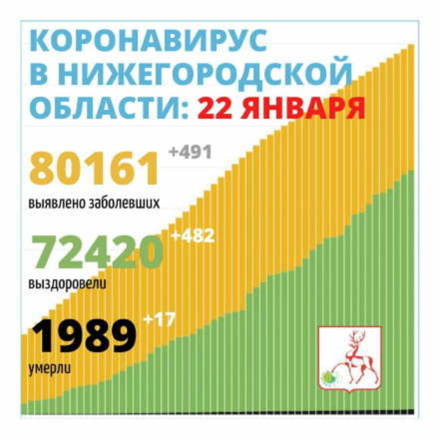 В Нижегородской области выявлен еще 491 случай заражения коронавирусной инфекцией