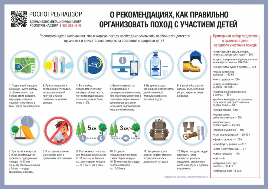 Роспотребнадзор дал рекомендации, как правильно организовать поход с участием детей
