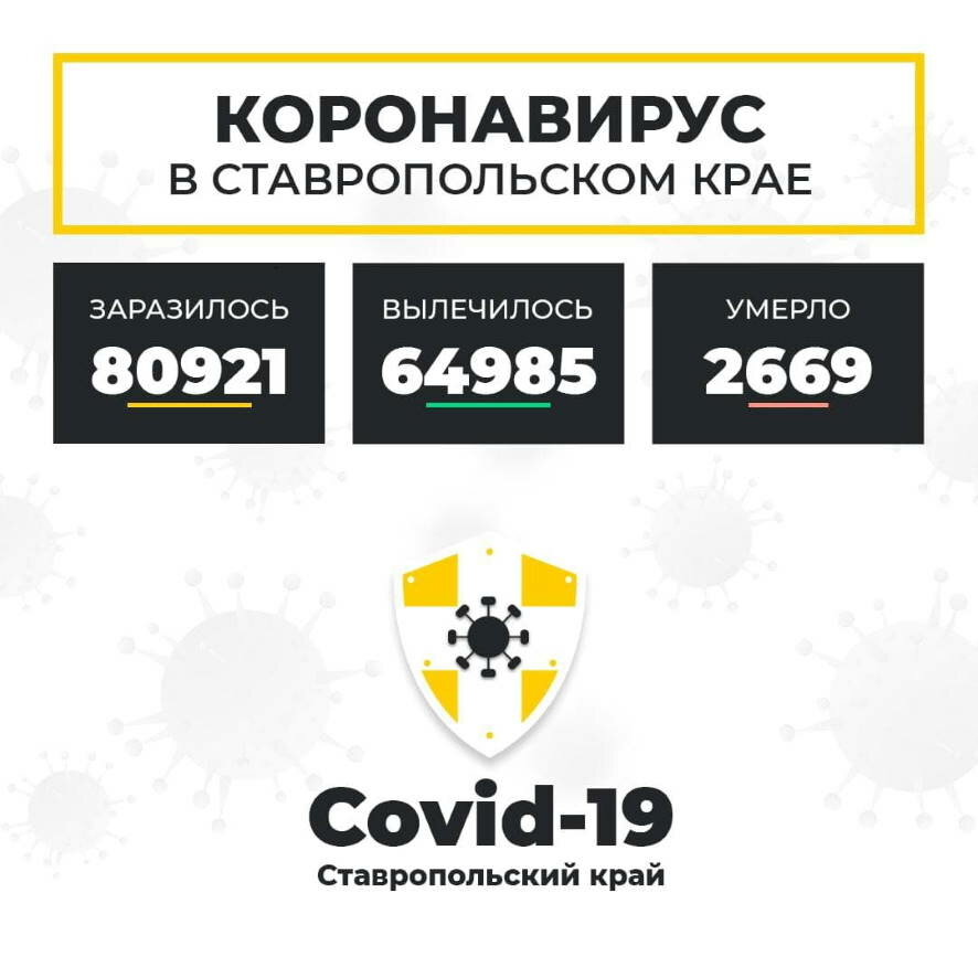 В Ставропольском крае за последние сутки выявлено 357 новых случаев COVID-19