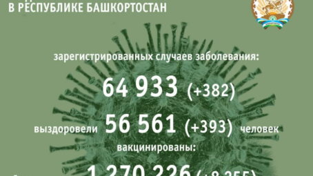 382 человека заболело коронавирусом в Башкортостане за минувшие сутки