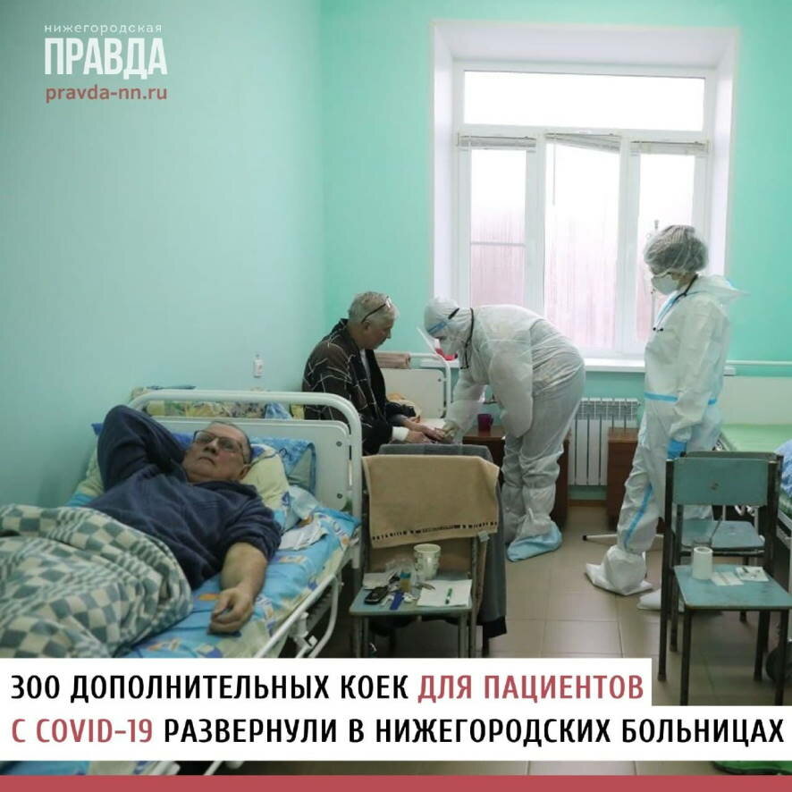 В Нижегородских больницах развернуто 300 дополнительных коек для пациентов с COVID-19