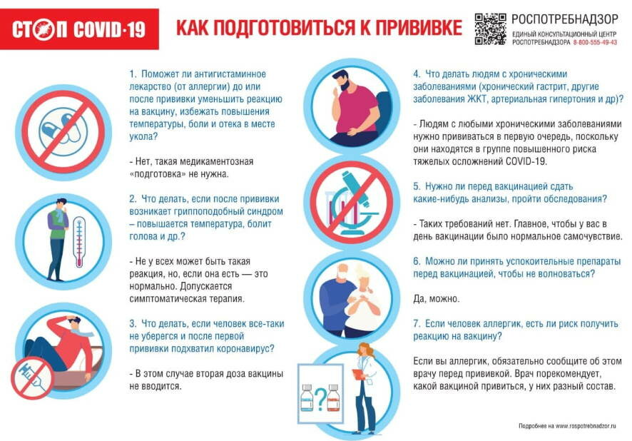 Роспотребнадзор рассказал, как подготовиться к прививке