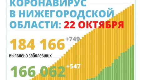 В Нижегородской области выявлено 749 новых случаев заражения коронавирусной инфекцией
