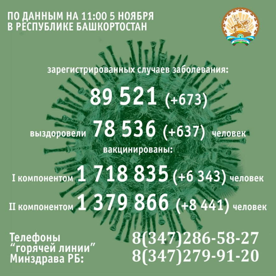 Число заболевших коронавирусом в Башкортостане превысило 89 тысяч человек