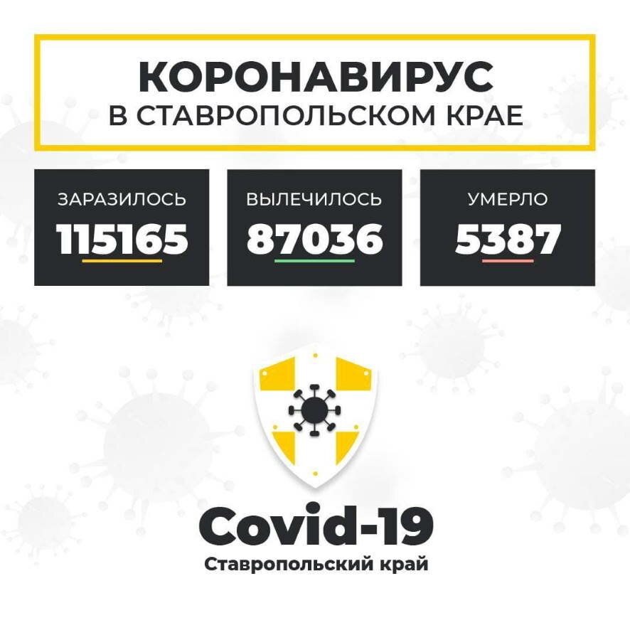 В Ставропольском крае за последние сутки коронавирус подтвержден у 265 человек
