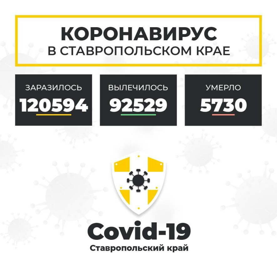 Оперативная информация по COVID-19 на Ставрополье за сутки