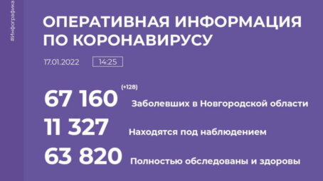 Актуальная информация по COVID-19 на 17 января в Новгородской области