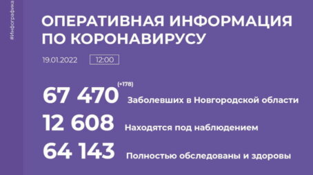 Коронавирус в Новгородской области: статистика на 19 января