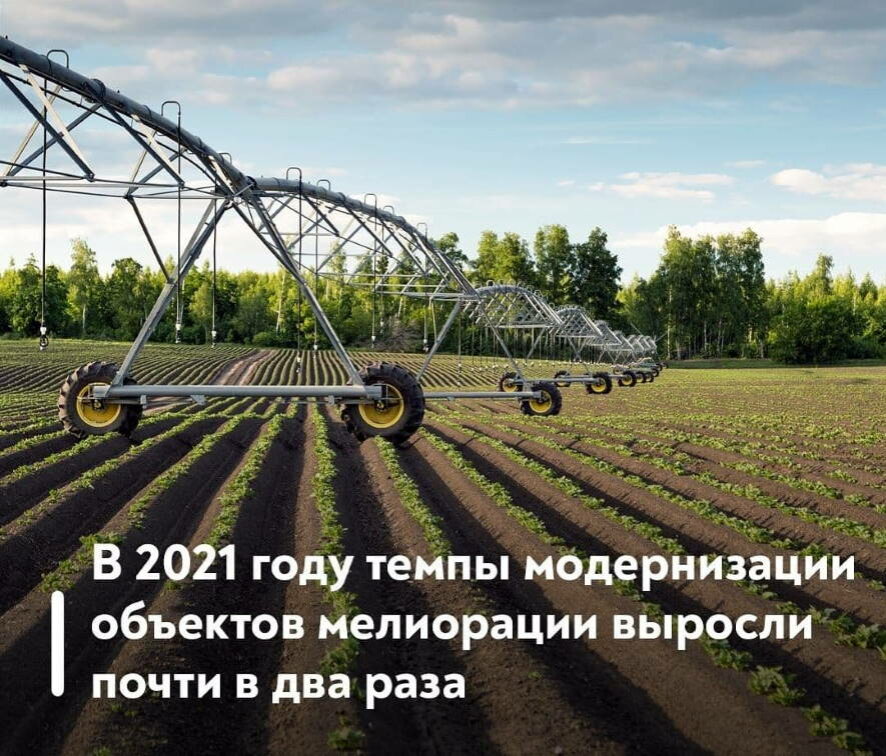Минсельхоз России: В 2021 году темпы мелиорации выросли почти в два раза