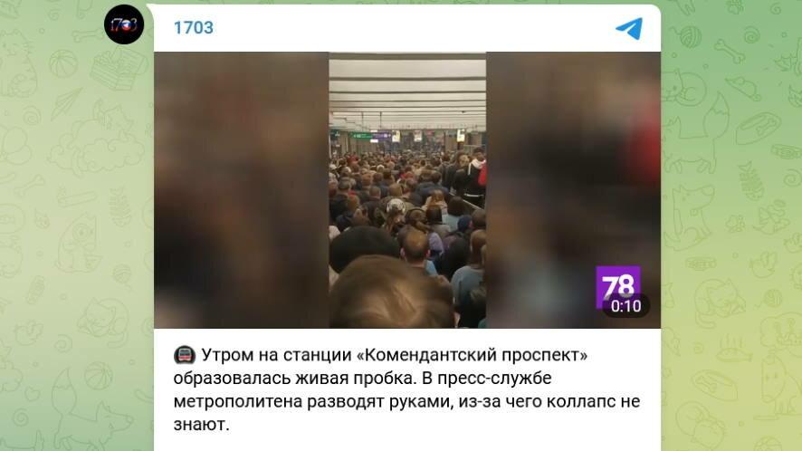 Следствием транспортной реформы стало столпотворение в петербургском метро