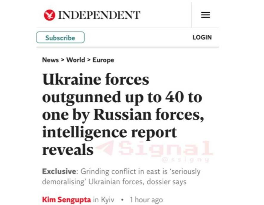 Британская Independent со ссылкой на отчет разведки, приводит большую аналитику по соотношению российских и украинских сил