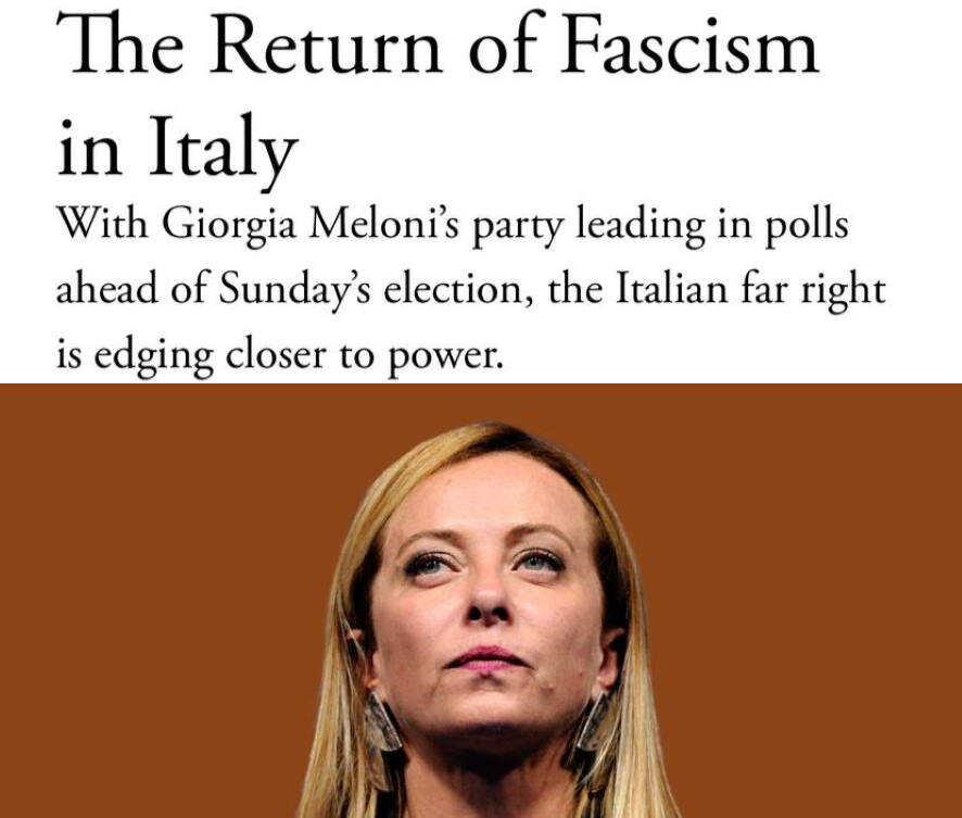 Западные СМИ дружно провозгласили  будущего премьера Италии Джорджу Мелони «фашиствующей наследницей Муссолини»
