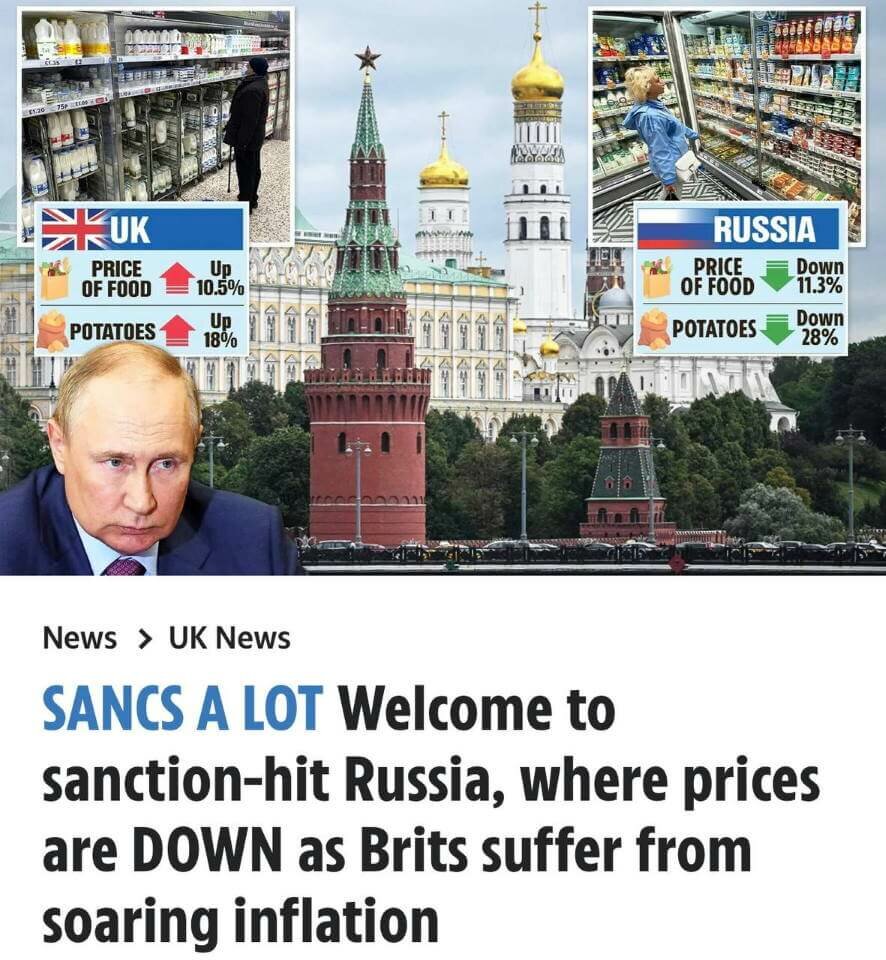Sun сравнила цены в Великобритании и России