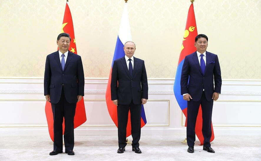 В Самарканде состоялась трёхсторонняя встреча Президента России, Председателя КНР  и Президента Монголии