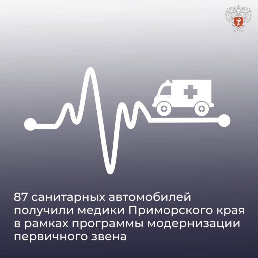 87 санитарных автомобилей получили медики Приморского края в рамках программы модернизации первичного звена