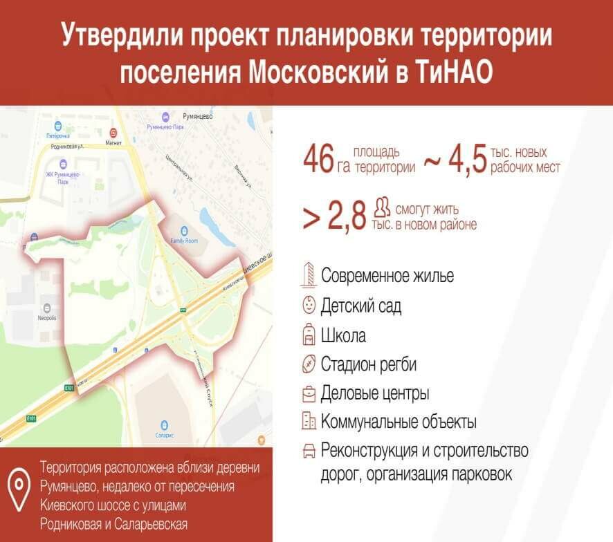 Сергей Собянин: утвердили проект нового квартала в поселении Московский в ТиНАО