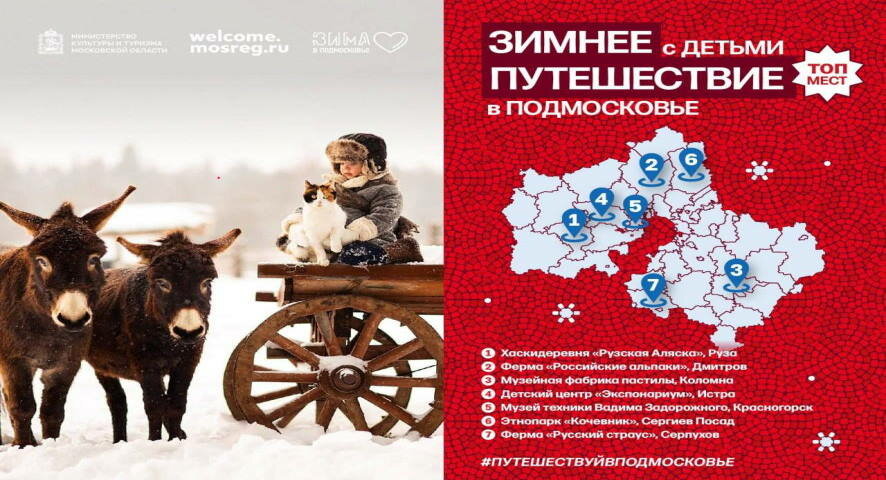 ТОП мест для зимнего путешествия с детьми в Подмосковье