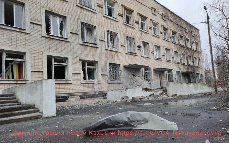 В Новой Каховке укронацисты цинично обстреляли корпус детской больницы в микрорайоне «Сокол»