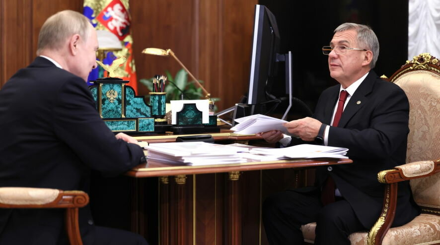 Состоялась рабочая встреча Владимира Путина с главой Республики Татарстан Рустамом Миннихановым