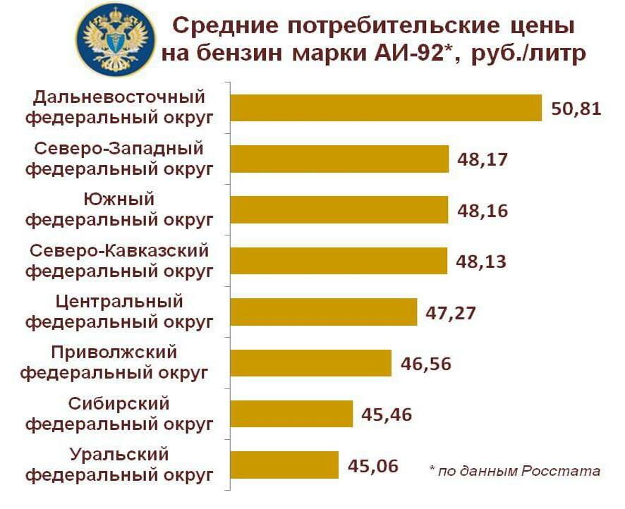 В Челябинской области цены на бензин марки АИ-92 одни из самых низких по России