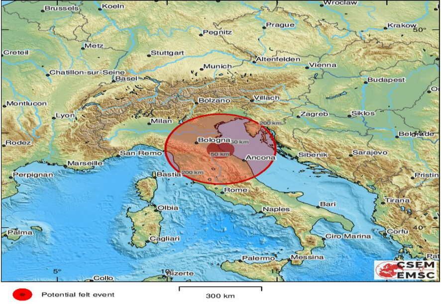 Землетрясение магнитудой 4,1 произошло в центральной Италии, остановлены поезда