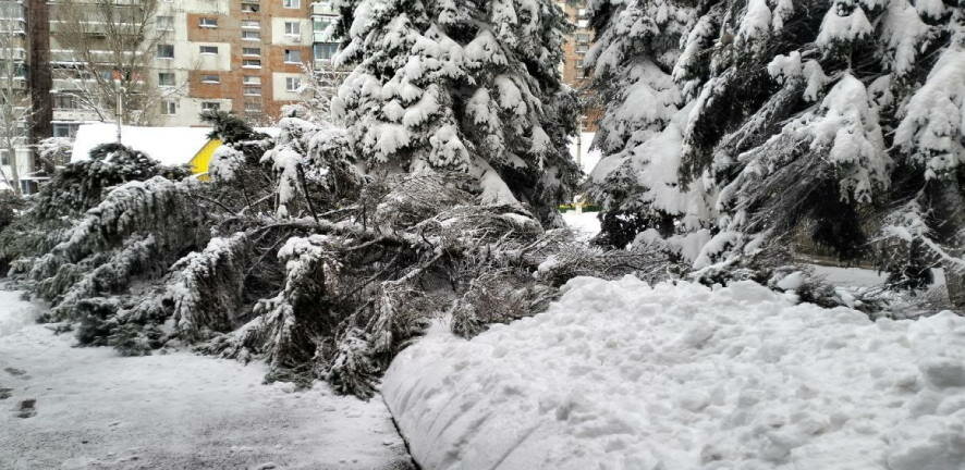 За последние сутки в Донецке выпало до 30-ти сантиметров снега