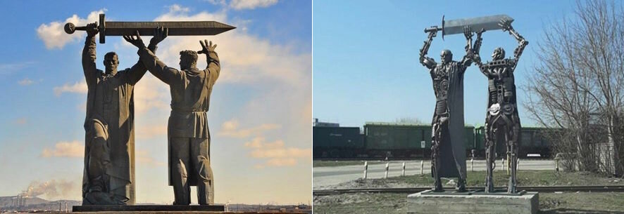 Хинштейн — о рязанской «скульптуре», пародирующей монумент «Тыл — фронту»