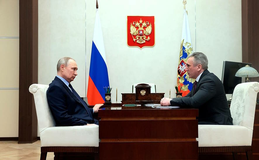 Встреча Владимира Путина с губернатором Тюменской области Александром Моором