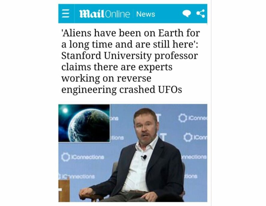 Профессор Стэнфордского университета заявил, что есть специалисты, работающие над воссозданием разбившихся НЛО