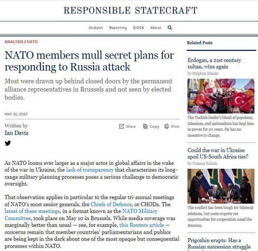 НАТО подготовило тайный план на случай конфликта с Россией — Responsible Statecraft