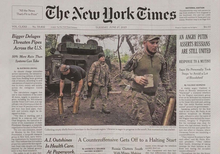 Передовица New York Times: украинское контрнаступление выдохлось