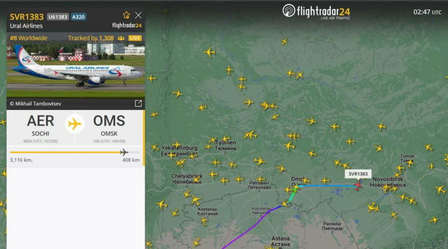 Пассажирский самолет Сочи – Омск совершил аварийную посадку на грунт в Новосибирской области