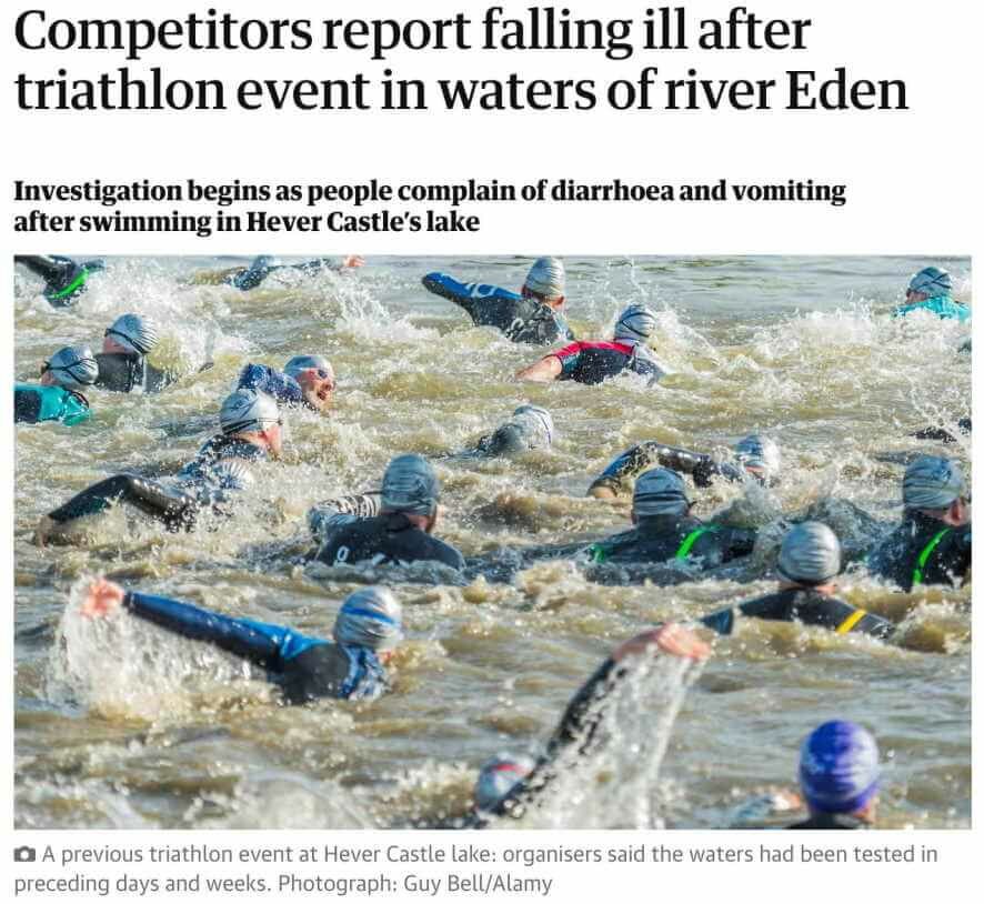 В Великобритании после участия в соревнованиях по триатлону в водах реки Иден заболели спортсмены