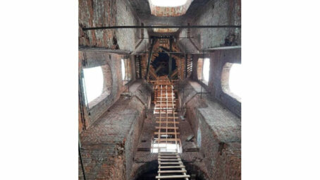 В Подмосковье спасли кота, застрявшего на верхушке колокольни храма в Егорьевске