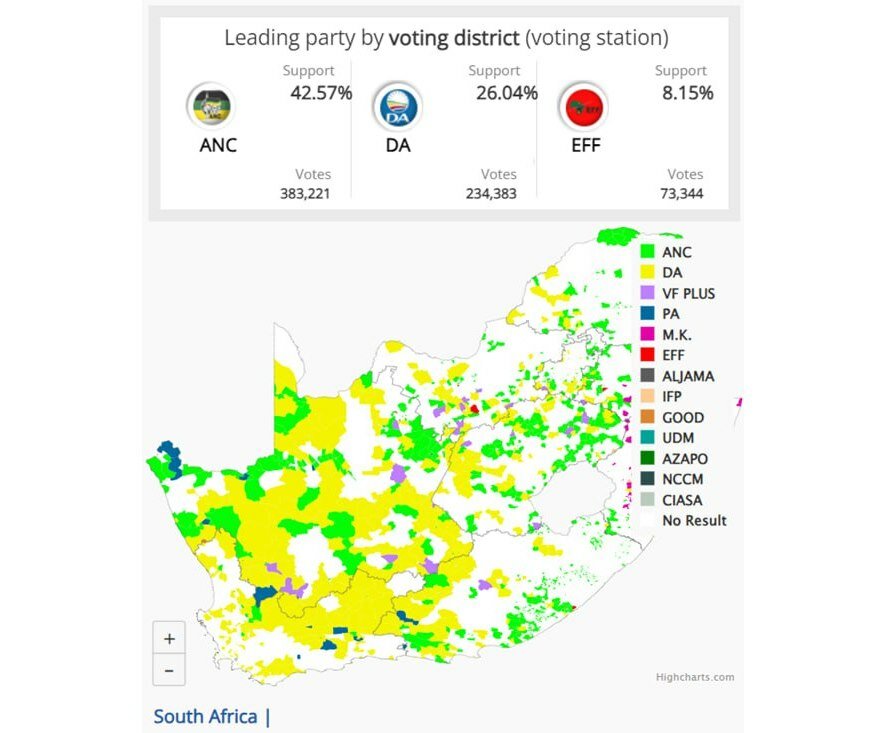 Поступают первые результаты выборов в ЮАР