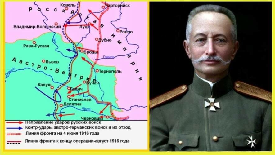 4 июня 1916 года, началось наступление русских армий Юго-Западного фронта против австро-германских войск