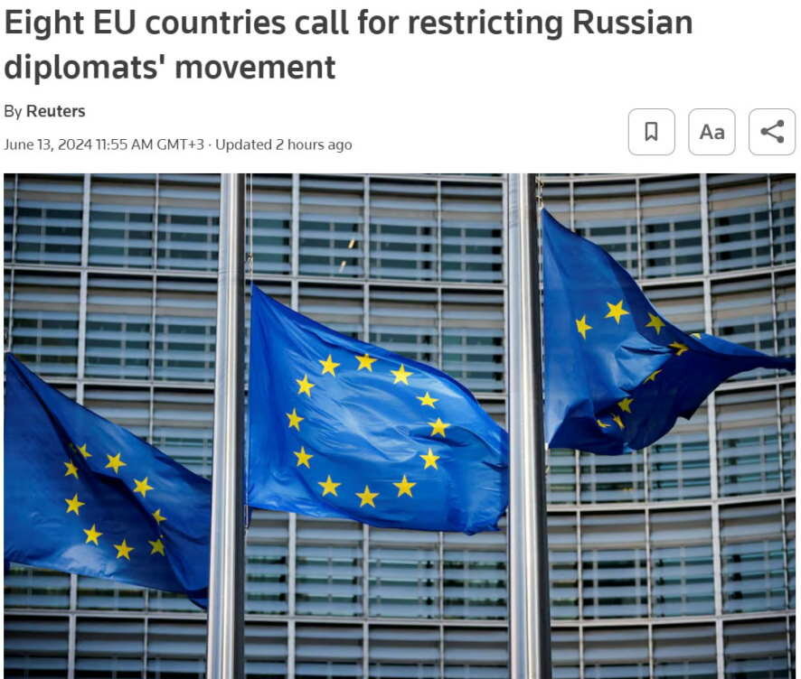 Восемь стран ЕС призывают ограничить передвижение российских дипломатов и их семей территорией государства аккредитации