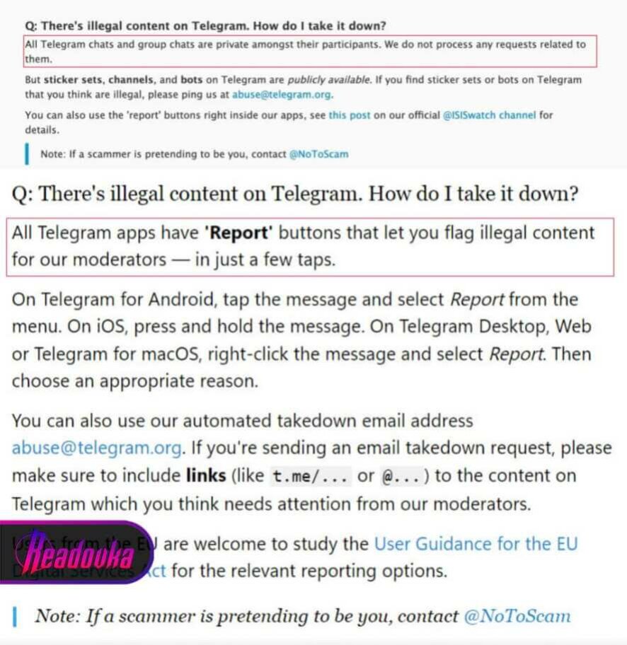 В Telegram в разделе FAQ, касающегося нелегального контента, пропал пункт о конфиденциальности всех сообщений в чате
