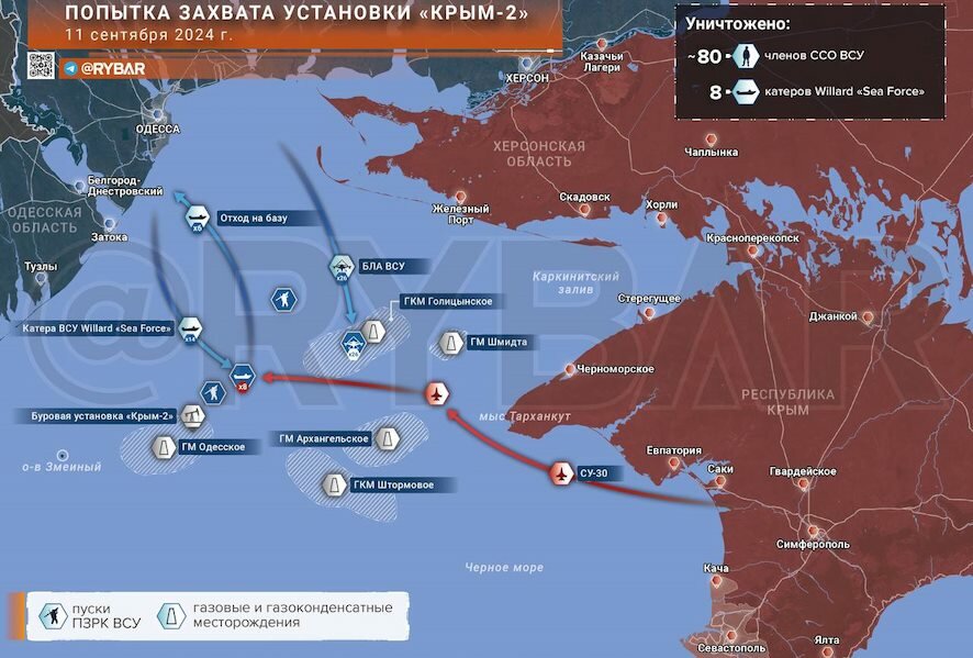 Рыбарь: О попытке высадки противника на платформы в Черном море