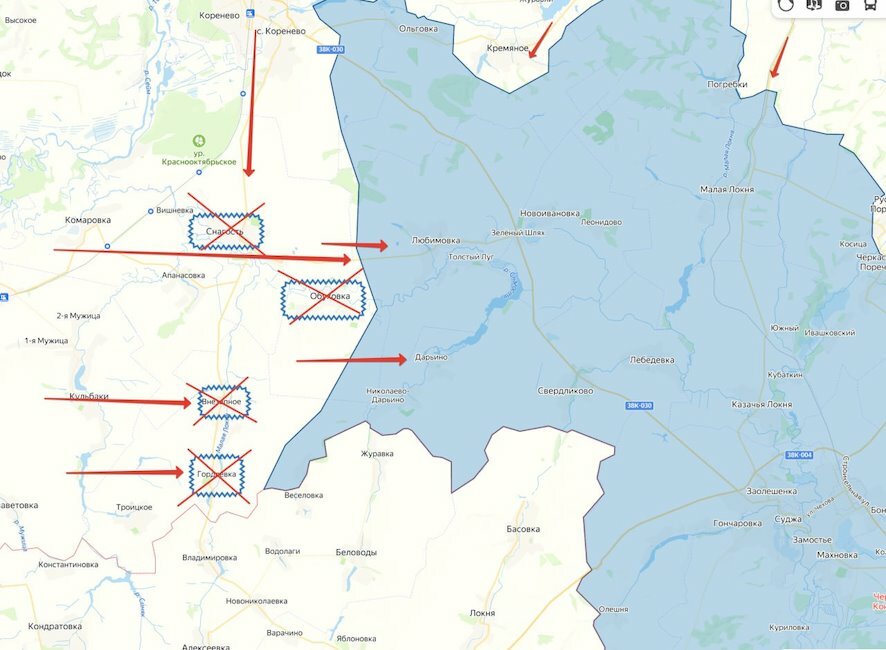 Курская область, контрнаступательные действия Армии России