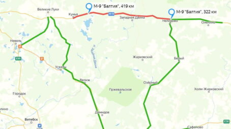 Движение всех видов транспорта по трассе М-9 «Балтия» в Тверской области временно прекращено
