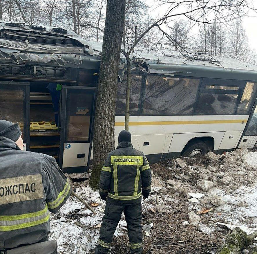 В Подмосковье пассажирский автобус ушел в кювет, есть пострадавшие