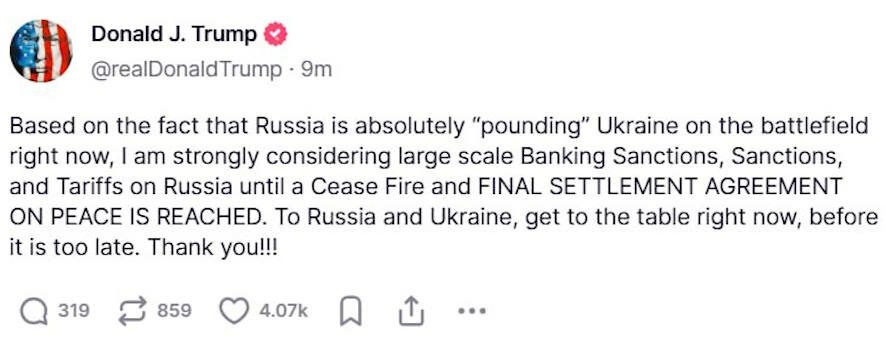 Трамп начал угрожать России