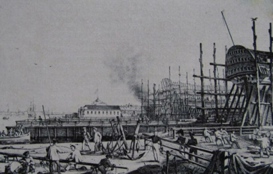 10 мая 1706 года был спущен на воду первый корабль в Адмиралтействе — центре военного кораблестроения в Петербурге