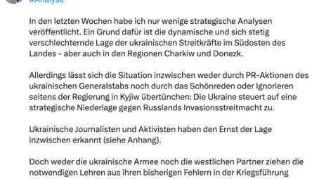 «Украина движется к стратегическому поражению», — военный обозреватель Bild Рёпке о нынешней ситуации для ВСУ