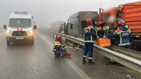 В Саратовской области на автоподъезде к Саратову произошло столкновение шести автомобилей
