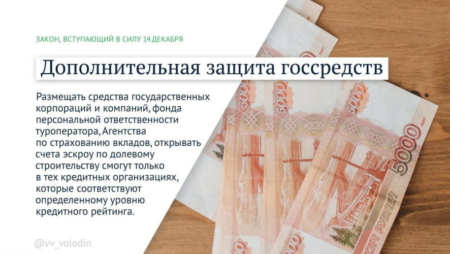 Вячеслав Володин рассказал о законах и других изменениях, вступающих в силу в декабре