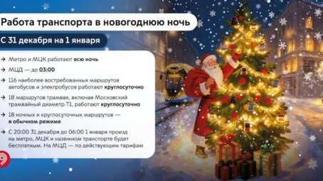 Новогодняя Москва: как городской транспорт и парковки помогут встретить праздник