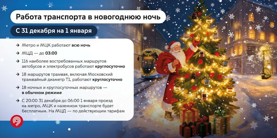 Новогодняя Москва: как городской транспорт и парковки помогут встретить праздник